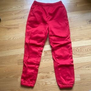 Red sweatpants
